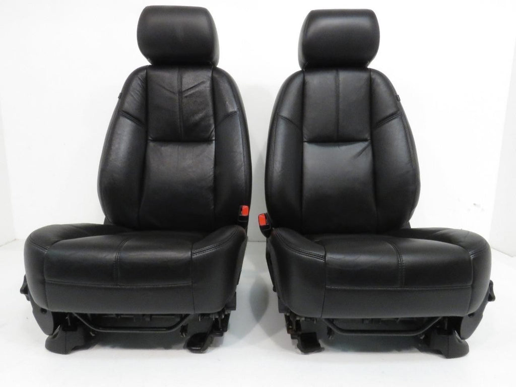 2007 - 2014 GM Silverado Tahoe Front Seats, LT Black Leather Lumbar Power Heated