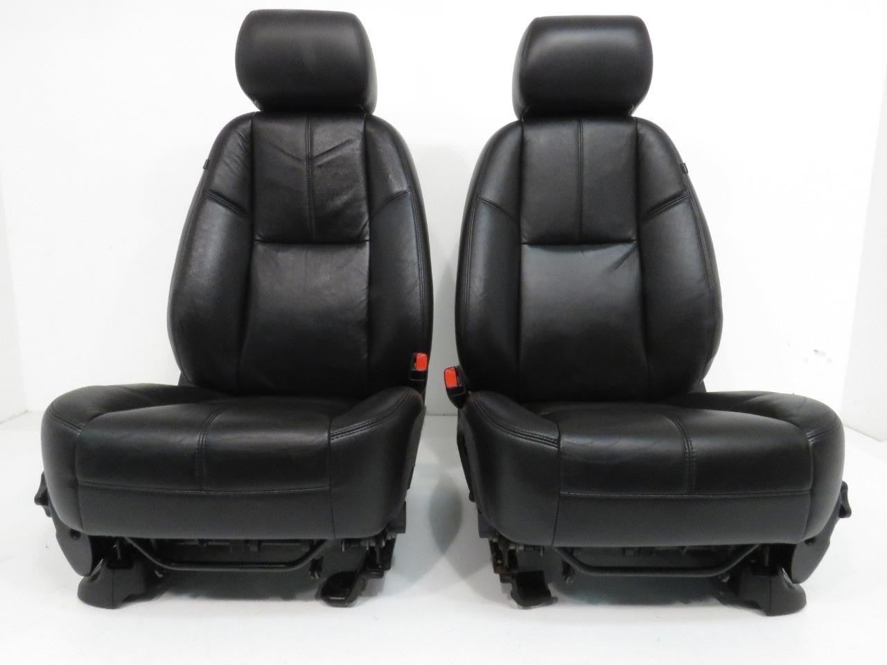 2007 - 2014 GM Silverado Tahoe Front Seats, LT Black Leather Lumbar Power Heated