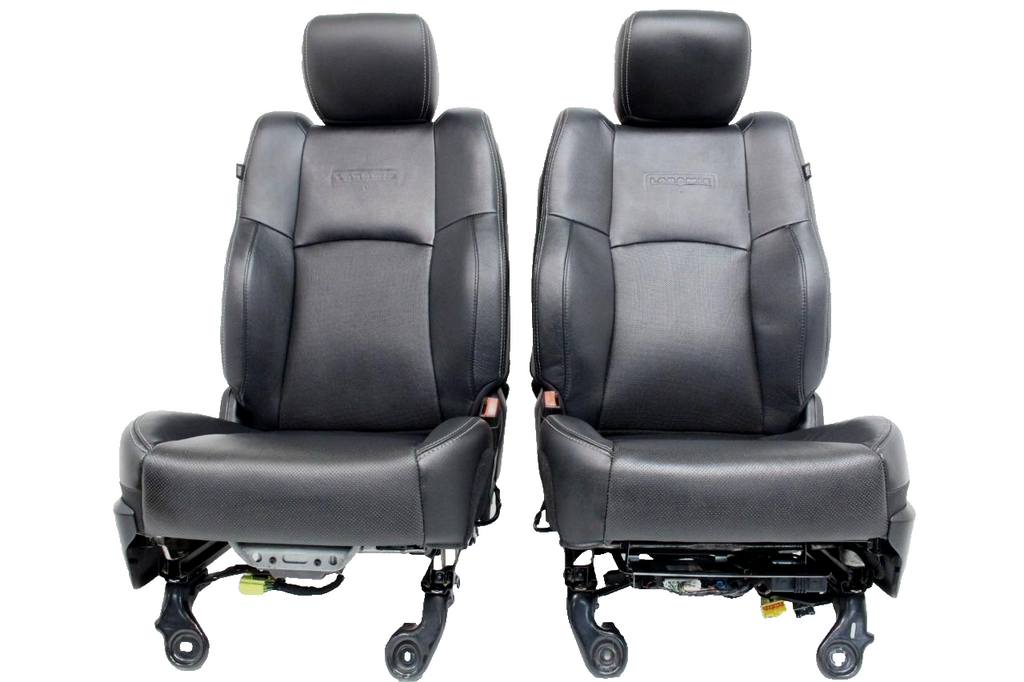 2002 - 2018 Ram Seats Set, Quad Cab Laramie Black Leather Heated Cooled Memory