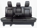 1999 - 2016 Ford Super Duty Seats Set, Crew Lariat Black Leather Power Heat Cool