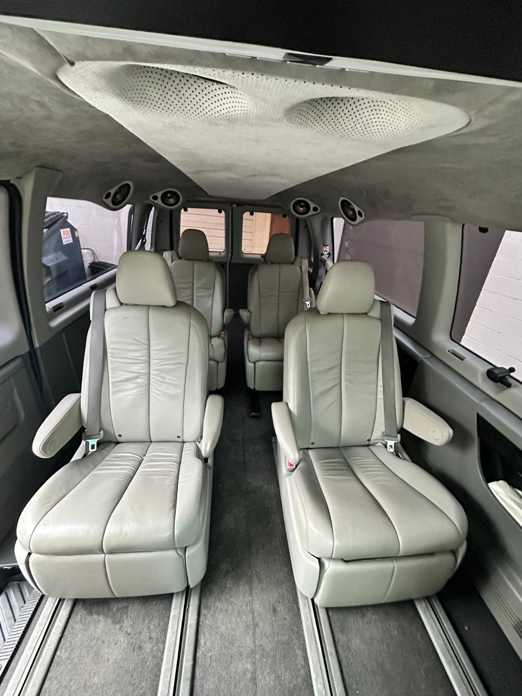2011-2020 Toyota Sienna Second Row Recliner Seats, Bisque Beige Leather w/ Belts