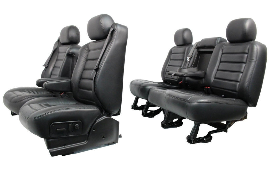 2003 - 2007 Hummer H2 Seats Set, Black Leather Powered Heated OEM