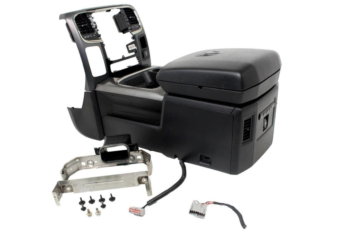 2013 - 2018 Dodge Ram Center Console, Black w/ Installation Brackets & Trim OEM