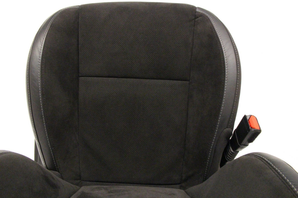 2008 - 2023 Dodge Challenger Seats Set,  Black Leather Suede w/ T/A Embroidery
