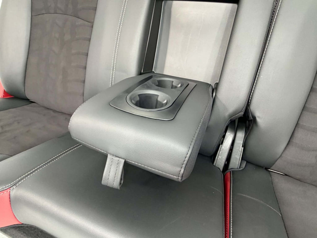 2019-2018 Ram Rear Seats, Crew Cab Rebel Black Red Leather Tread 60/40 w/Armrest