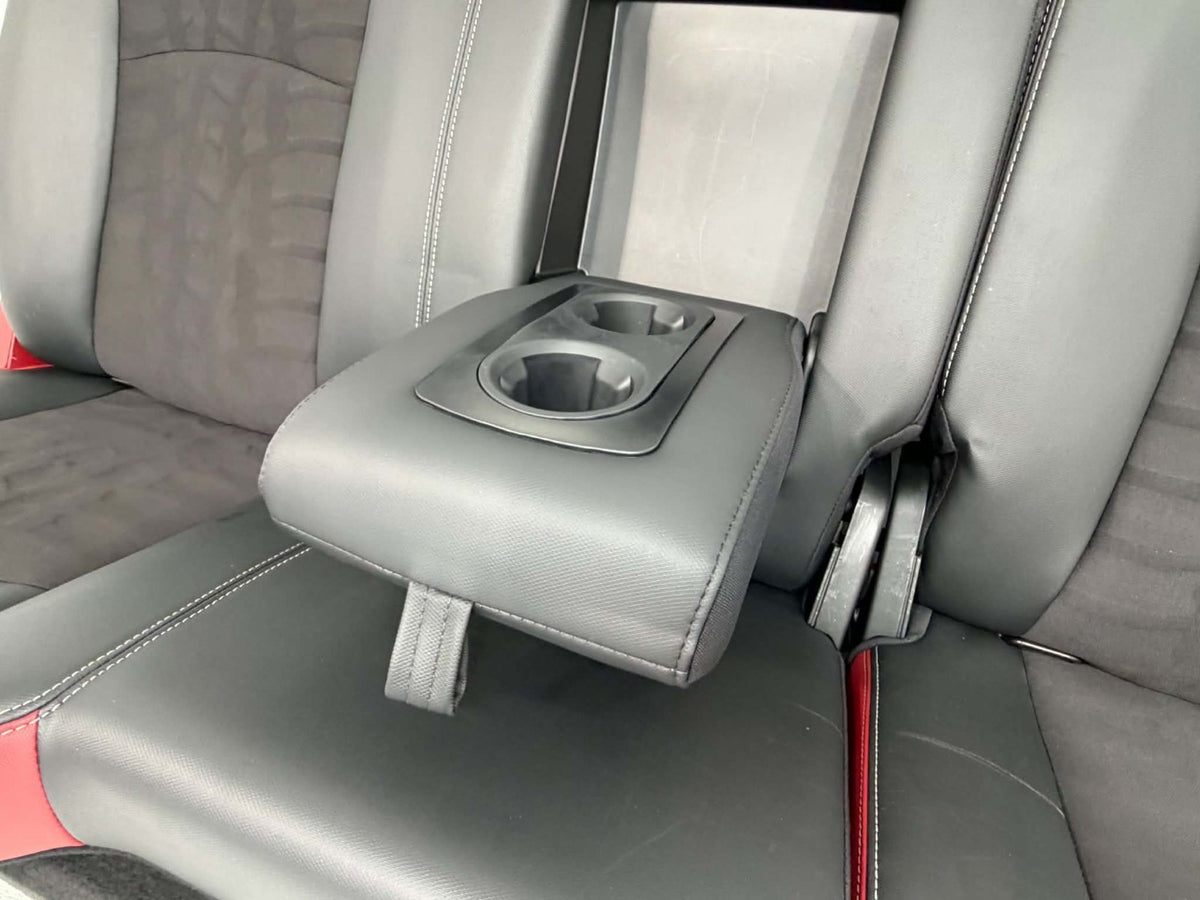 2019-2018 Ram Rear Seats, Crew Cab Rebel Black Red Leather Tread 60/40 w/Armrest