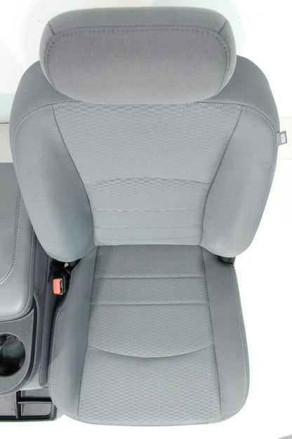 2009 - 2018 Dodge Ram 1500 2500 3500 Grey Cloth Bucket Seats Jump Seat Console