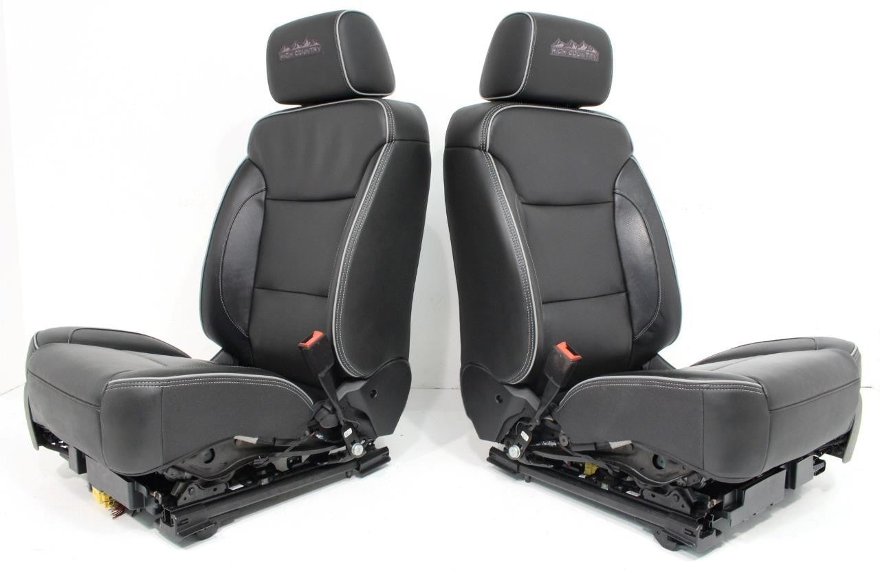 2014 - 2019 Sierra Chevy Silverado Front Seats, High Country Power Black Leather