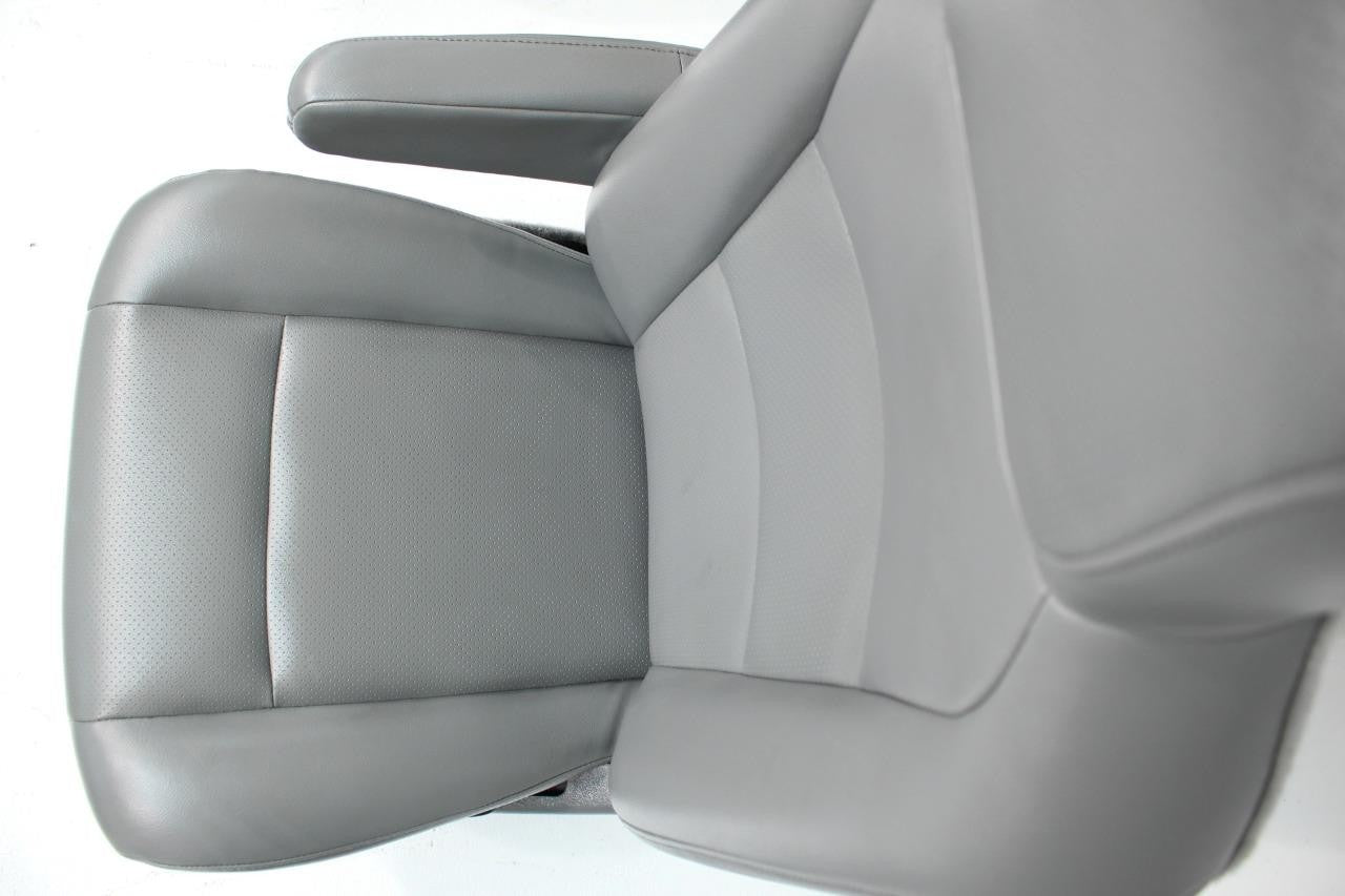 Ford Econoline Front Bucket Seats, Gray Vinyl w/ Folding Armrests, Fits 1997+