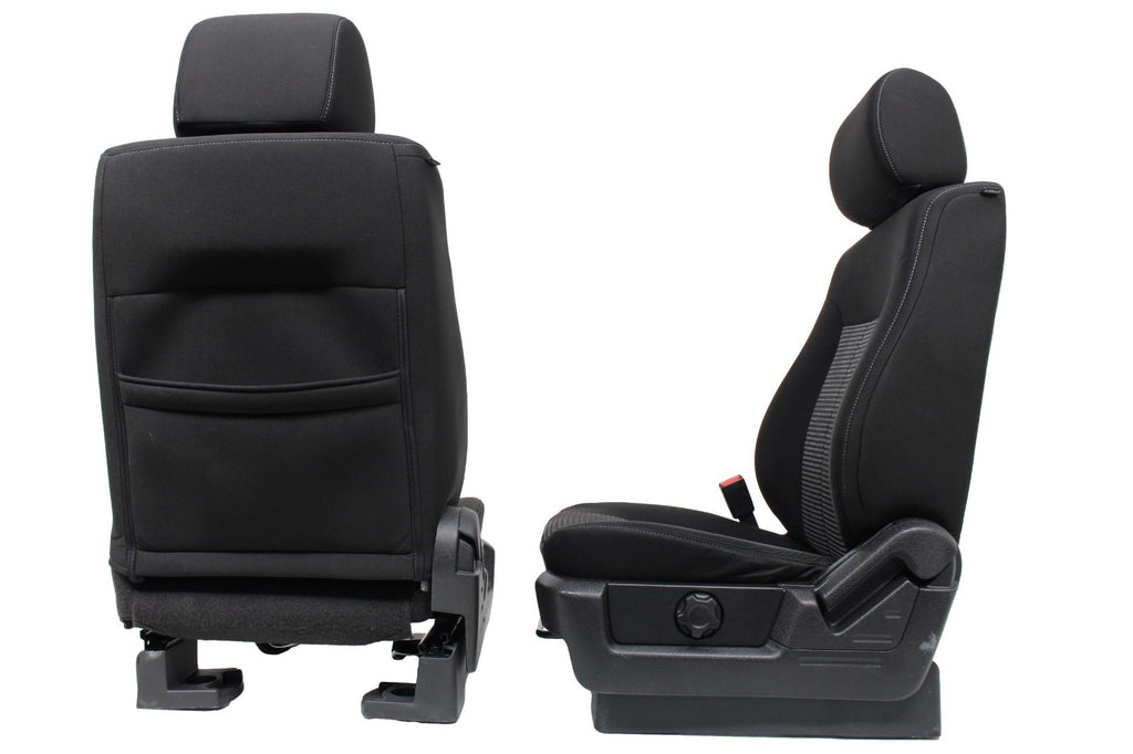 2009 - 2014 Ford F150 Front Seats, XL Black Gray Two-Tone Cloth, w/ Lumbar