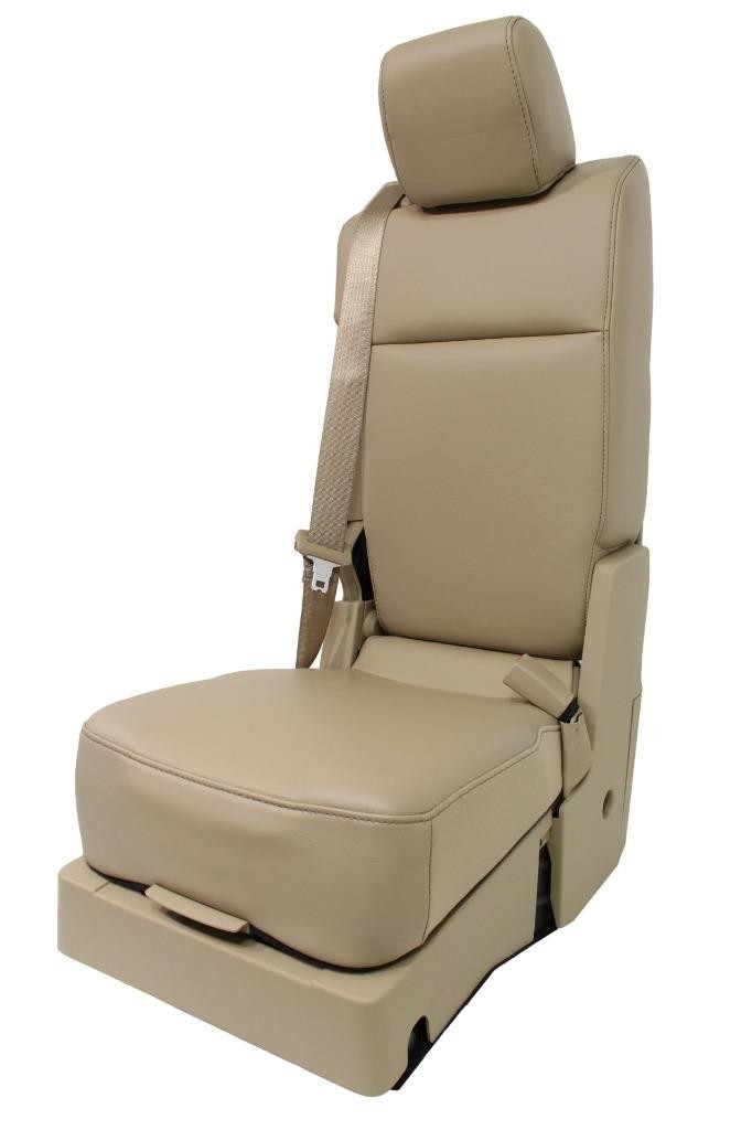 15-24 Ford F150 & Super Duty Jump Seat, Tan Leather w/ Dash Install Kit Brackets
