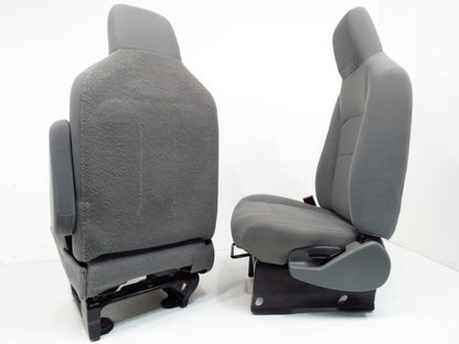 Ford VAN SEATS E150 E250 E350 front bucket VAN seats GRAY w/ ARMRESTS ECONOLINE