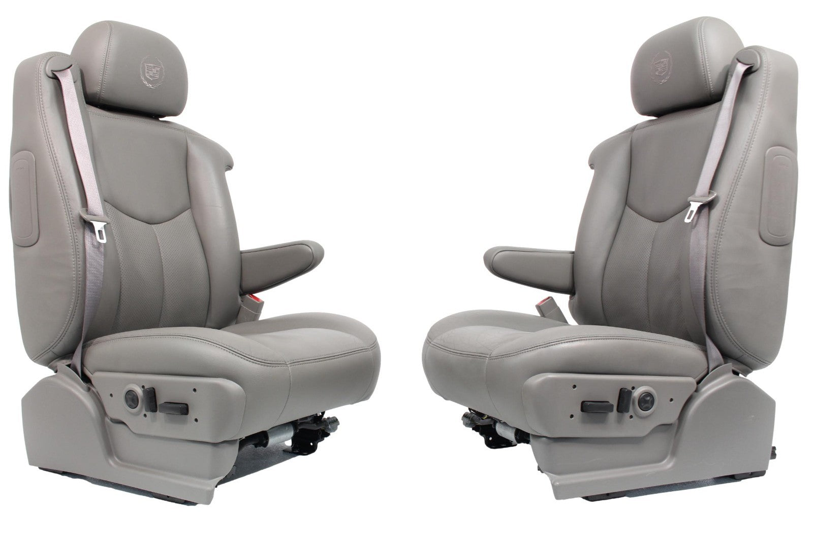 2002 - 2006 Cadillac Escalade Front Seats, Pewter Gray Leather OEM Power Heated