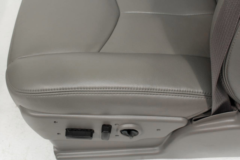 1999-2007 Sierra Silverado Heated Power Leather Seats Pewter Gray, 2-Way Lumbar