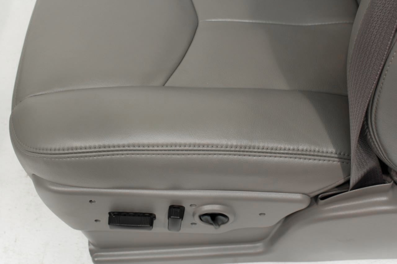 1999-2007 Sierra Silverado Heated Power Leather Seats Pewter Gray, 2-Way Lumbar