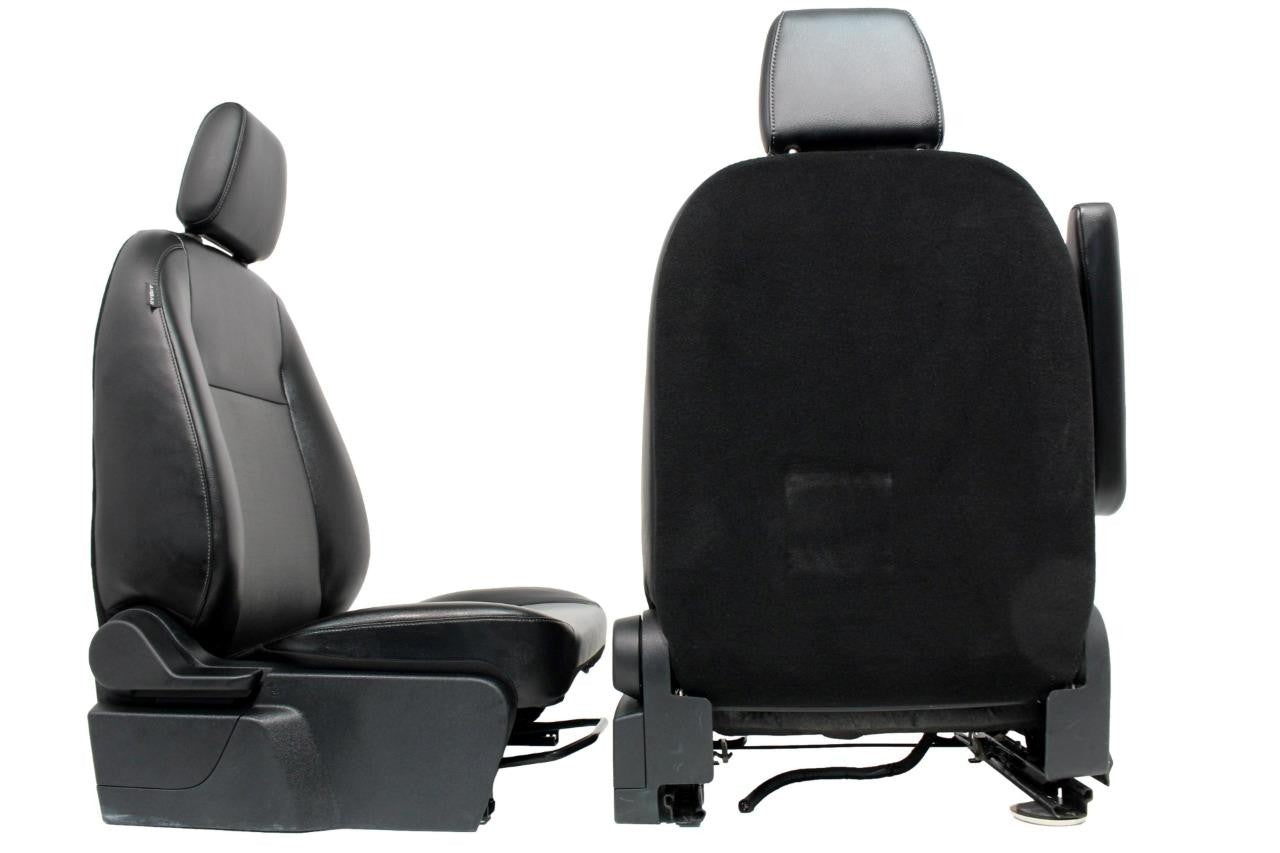 2015 - 12021 Ford Transit 150 250 350 Van Vinyl Front Bucket Seats Black Armrest