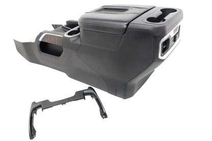 2019 - 2023 Chevrolet Silverado & GMC Sierra Black Center Console w/Leather Lid