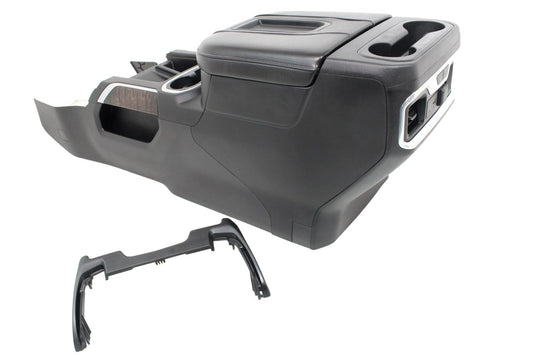 2019 - 2023 Chevrolet Silverado & GMC Sierra Black Center Console w/Leather Lid