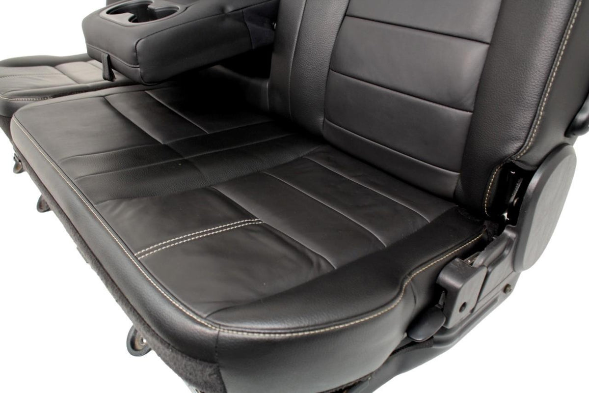 2008 - 2010 Ford Super Duty Crew Cab Rear Seats, Lariat Black Leather - Fits 99+