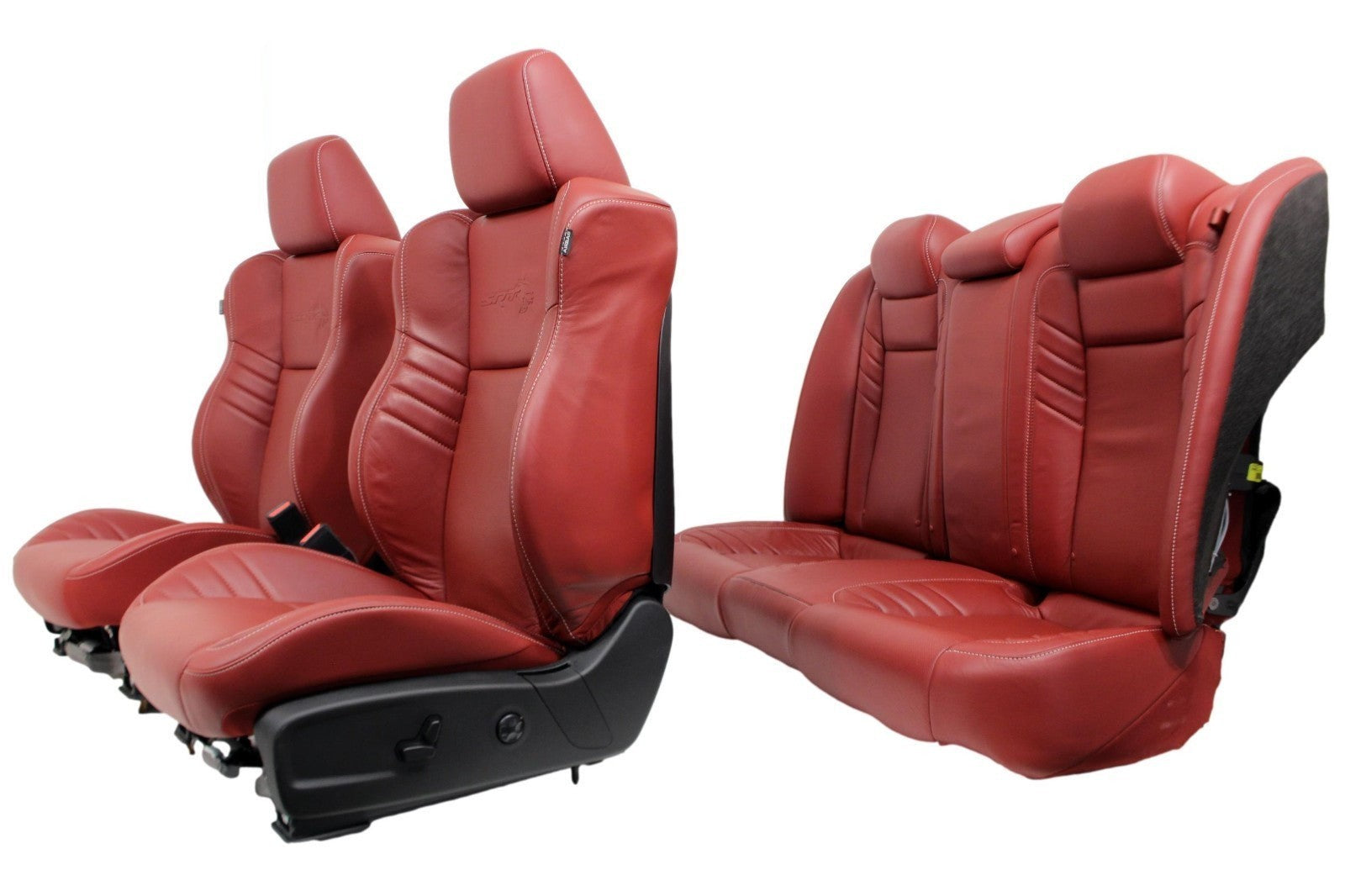 11-23 Dodge Charger SRT Seats, Demonic Red Laguna Leather OEM w/ Power Heat Cool