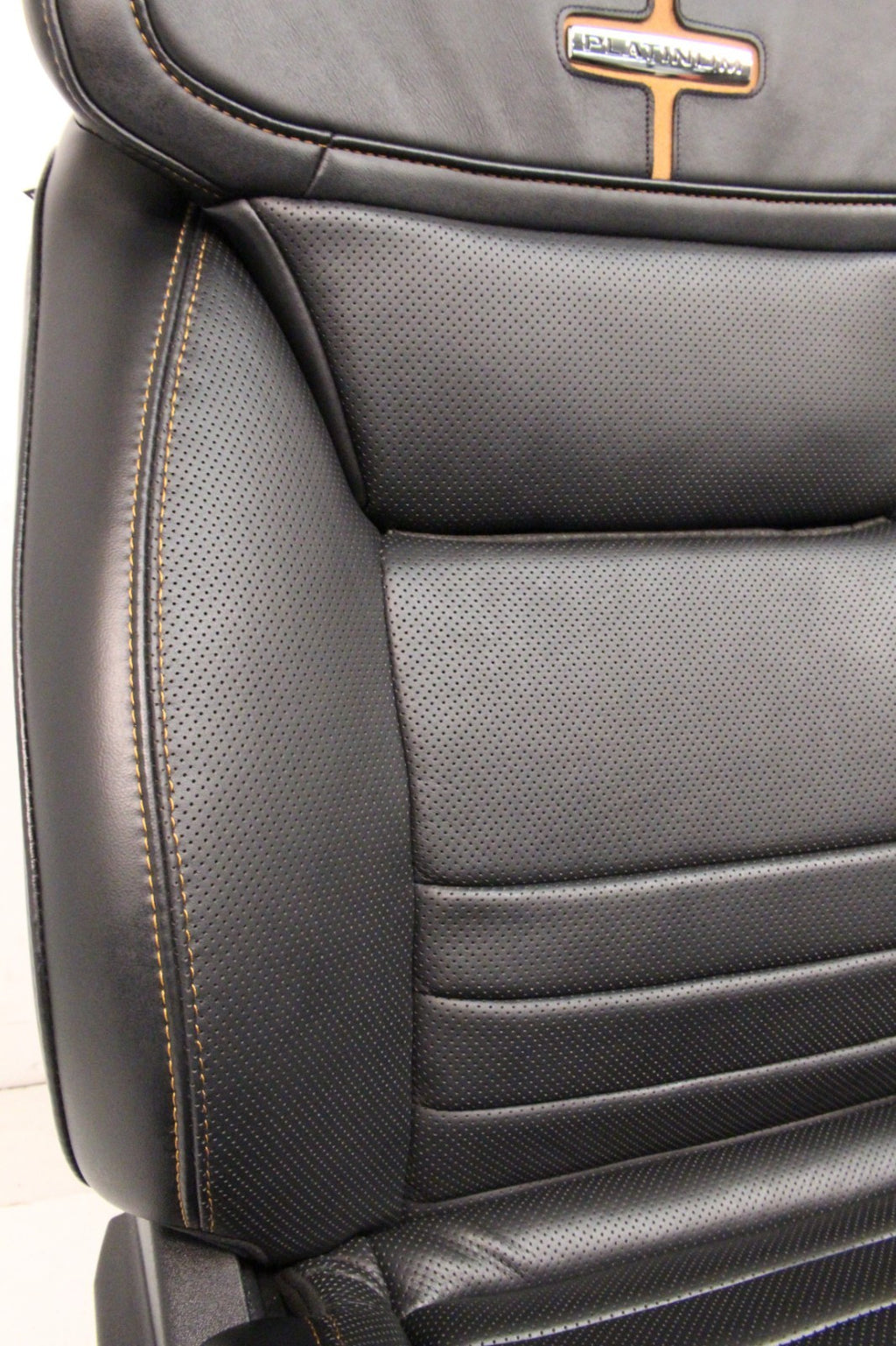 2023 + Ford Super Duty Platinum Front Seats, Black Leather Max Recline Massaging