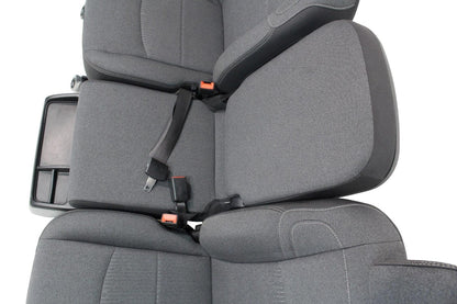 2002 - 2025 Dodge Ram Black & Gray Cloth Front Seats with Jump Seat Console