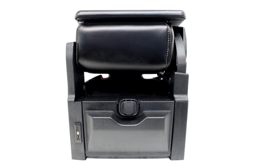 15-24 Ford F150 F250 F350 Super Duty Jump Seat Center Console Black Leather Kit