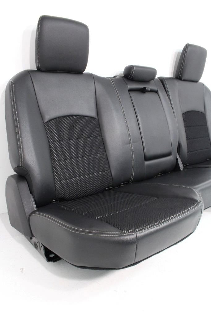 2009 - 2018 Dodge Ram Front & Rear Seats Set, Sport Black Vinyl & Cloth Heated