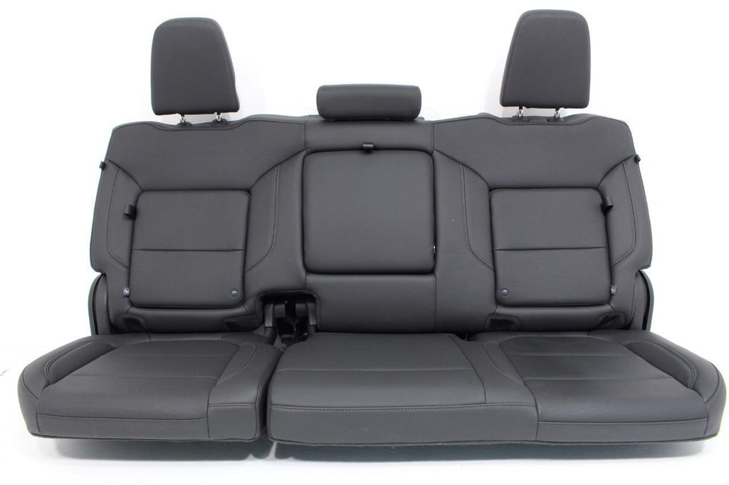 19-22 Silverado Sierra Heated Cooled Black Leather Seats Front & Rear Set OEM