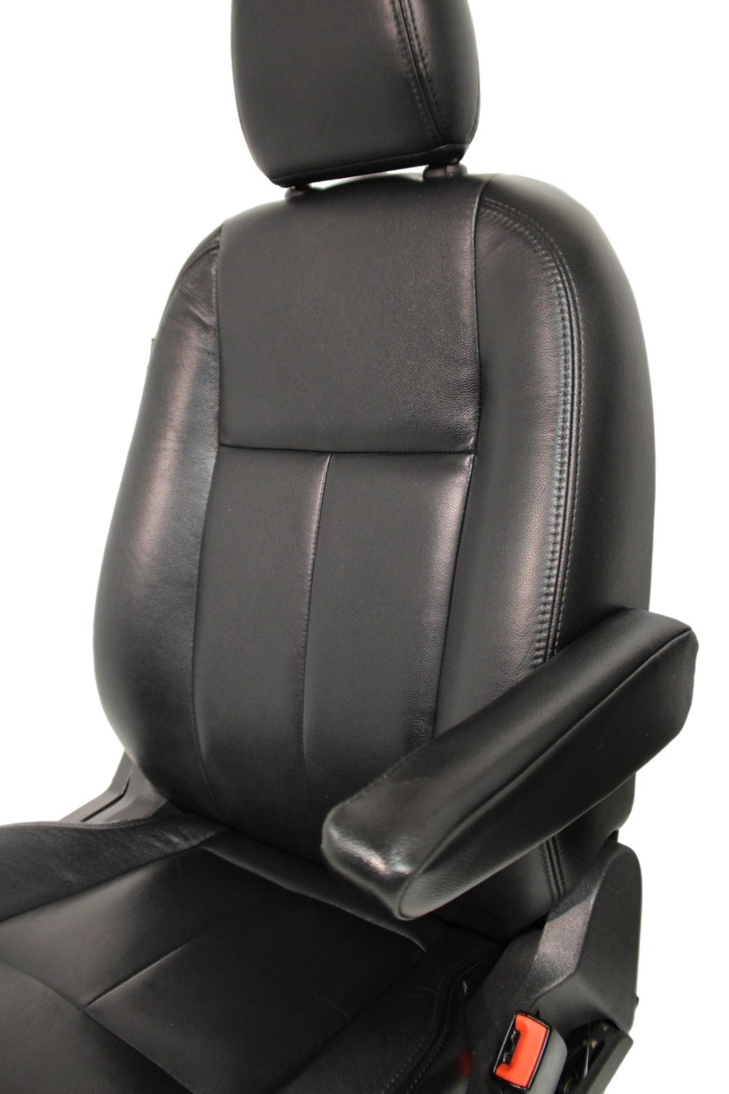 2015 - 2026 Ford Transit Front Seats, Black Leather w/ Heated Power Driver Seat