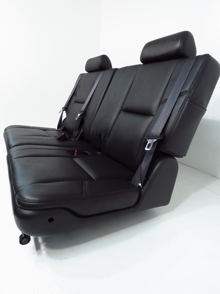 2007 - 2014 Escalade Chevy Suburban Tahoe Third Row Seat LTZ Black Leather Pair