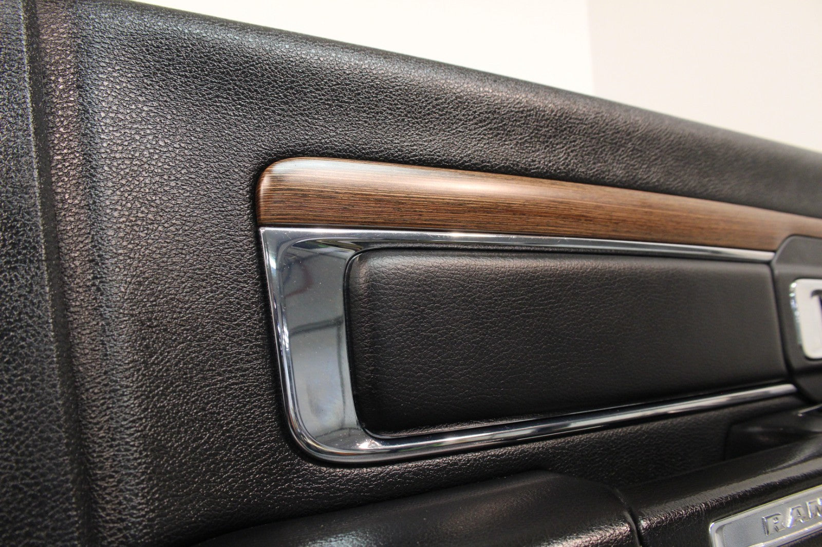 2013-2018 Ram Driver Front Door Panel, Laramie Crew Black Woodgrain 2190245-DX9