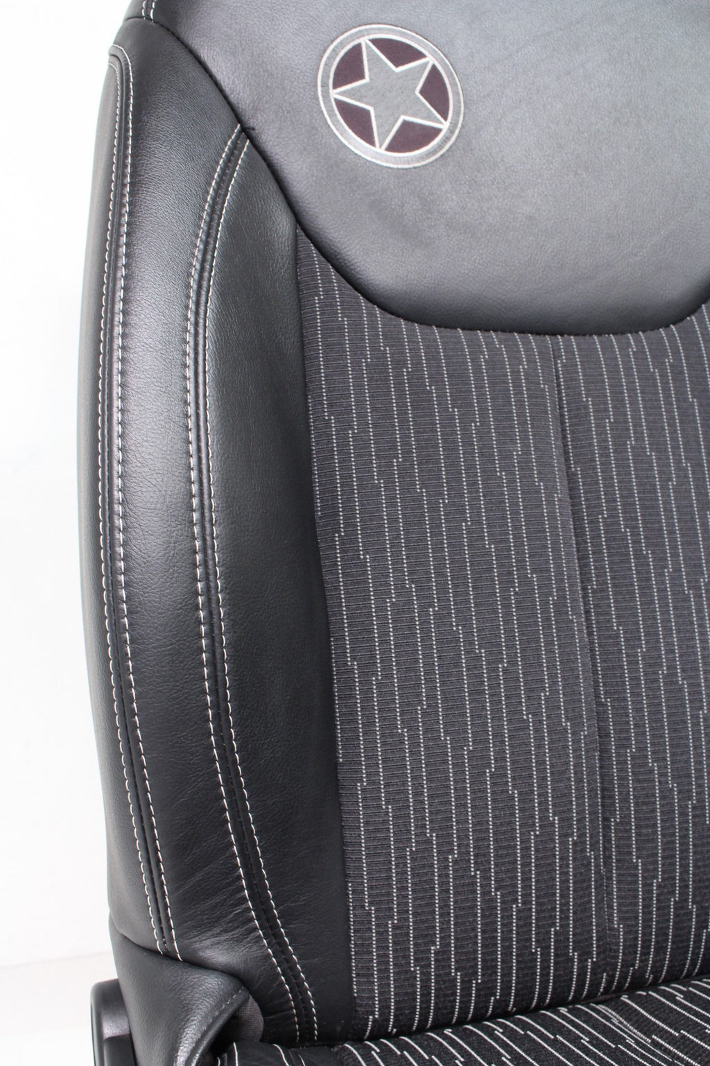 2007 - 2018 Jeep Wrangler JKU Seats Set, Oscar Mike Black Leather Freedom Edtn