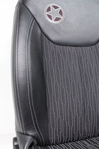 2007 - 2018 Jeep Wrangler JKU Seats Set, Oscar Mike Black Leather Freedom Edtn