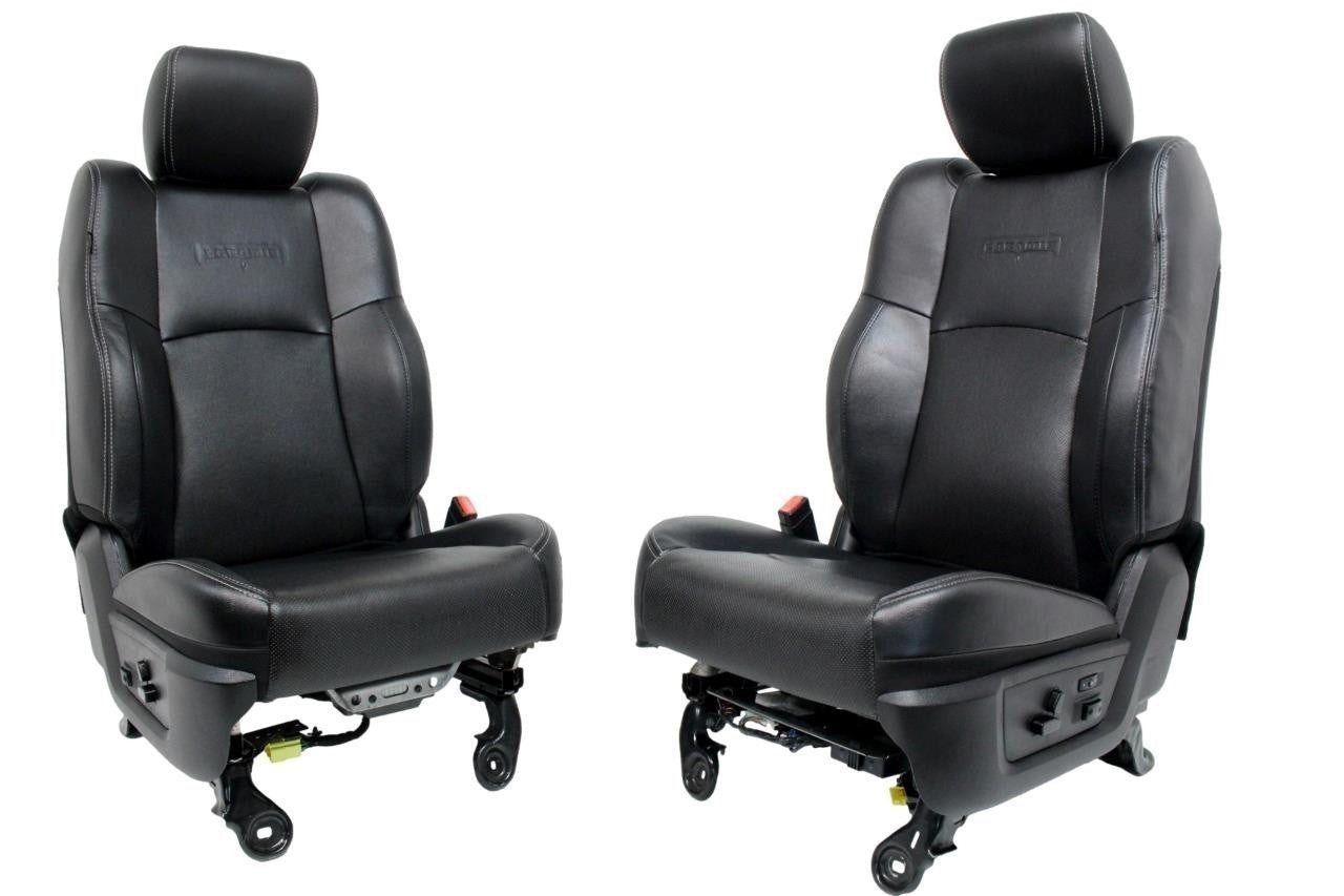 2002 - 2018 Ram Front Seats, Laramie Black Leather Heated Cooled w/ Memory