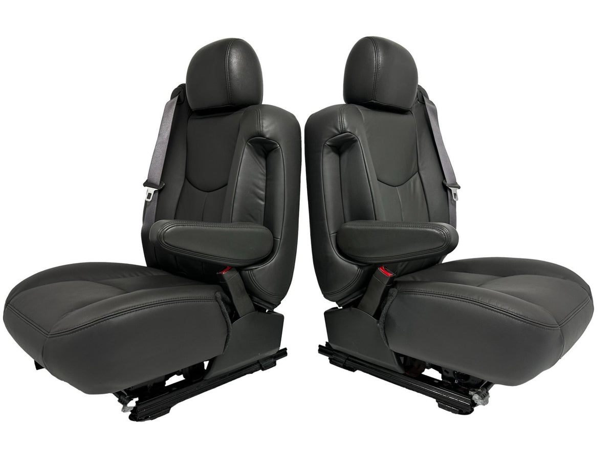NEW 1999 - 2006 Chevy Silverado Front Seats, LT Leather Dark Pewter Power Heated