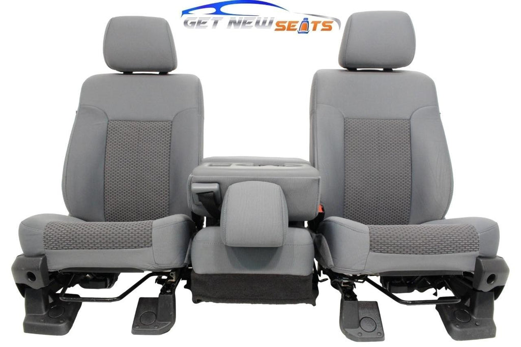 1999 - 2016 Ford Super Duty Front Seats, XL Steel Gray Cloth Manual w/ Jumpseat