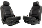 2014 - 2019 GM Sierra Silverado LTZ Front Seats, Black Leather, Heated Cooled