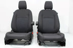 2015 - 2023 Ford Transit Black Cloth Front Bucket Seats with Armrests