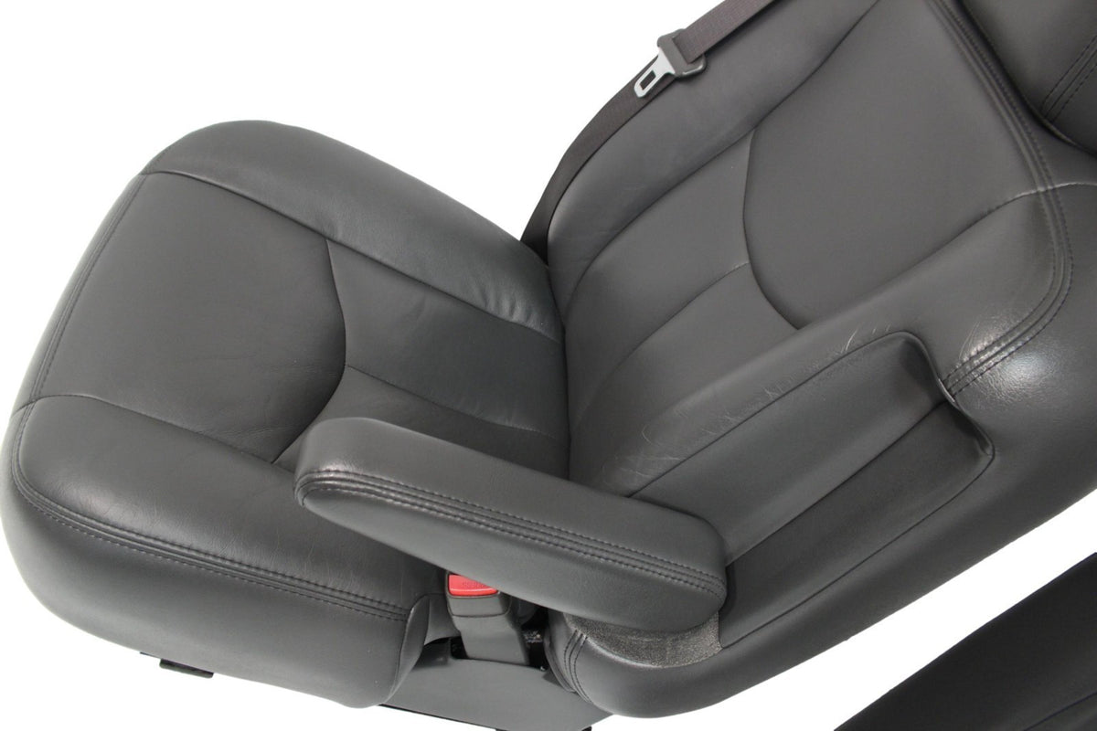 99-07 Sierra Silverado Front Seats, Dark Pewter Leather, Power 2-Way Lumbar