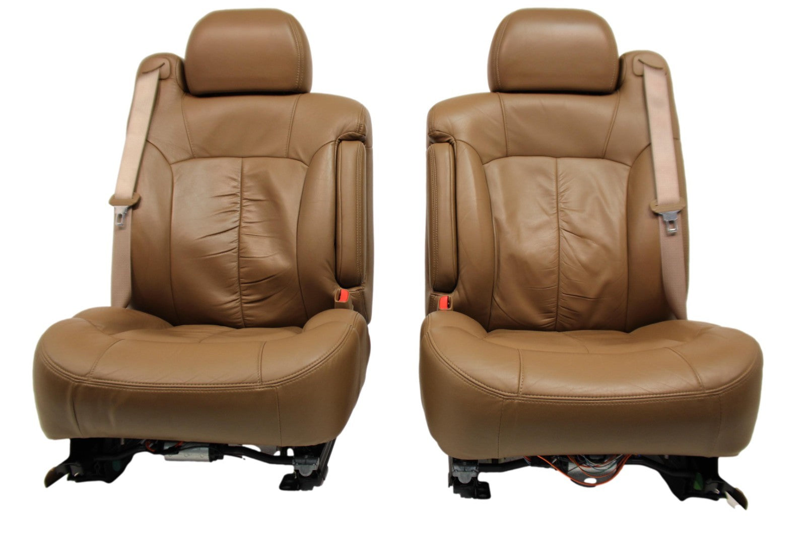 1999 - 2002 Chevy Silverado Sierra Bucket Seats, Oak Tan Leather Power Heat