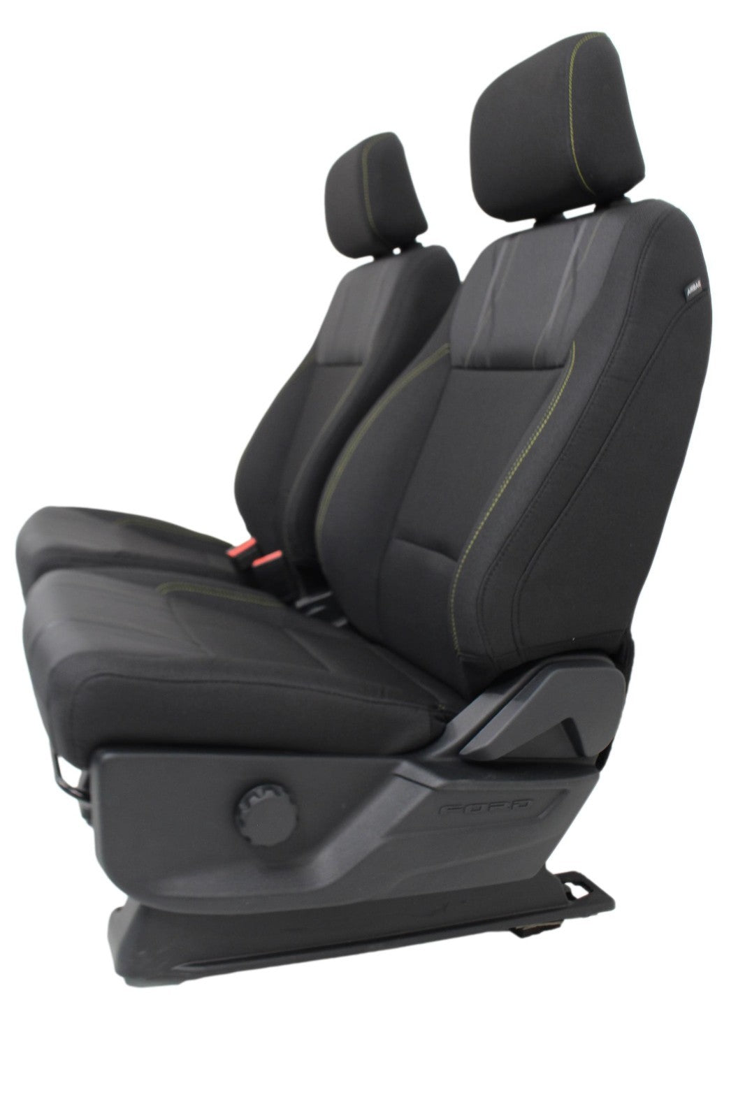 2015+ Ford F150 & Super Duty Seats, Manual STX Black Cloth w/ Lime Green Stitch