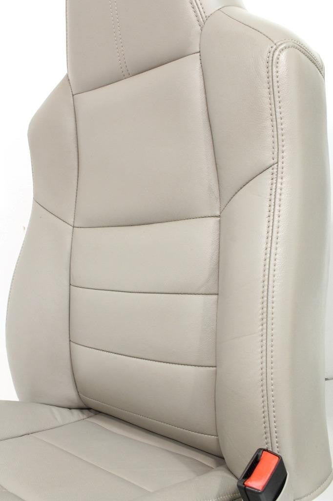 2008-2010 Ford Super Duty Front Seats, Power Stone Gray Leather Lumbar OEM