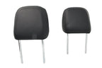 18-25 Jeep Wrangler Gladiator Front Seat Headrests, Black Leather Black Stitch