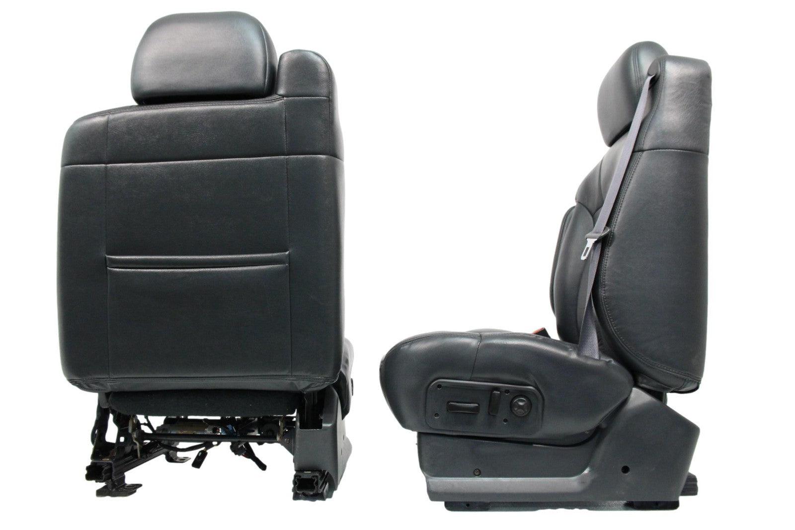 1999 - 2002 GMC Sierra Chevy Silverado Seats, Graphite Off-Black Leather, Power