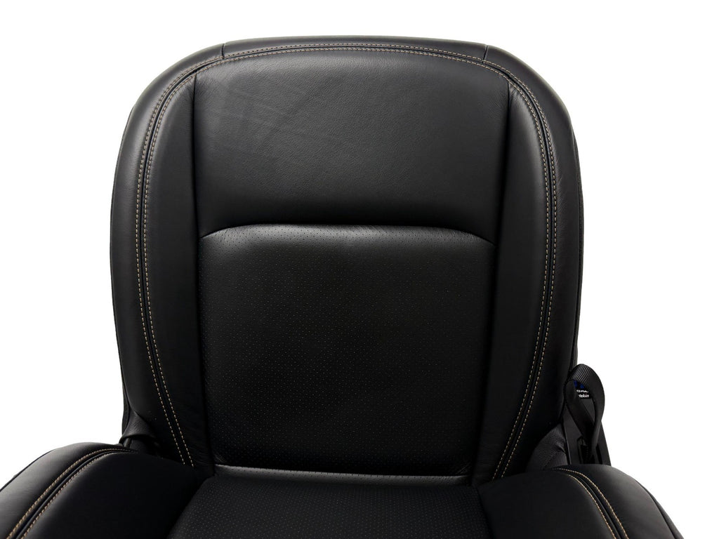 2018 - 2026 Jeep Wrangler JL Seats Set, 2-Door MOPAR Black Leather Orange Stitch