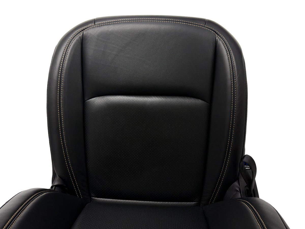 2018 - 2026 Jeep Wrangler JL Seats Set, 2-Door MOPAR Black Leather Orange Stitch