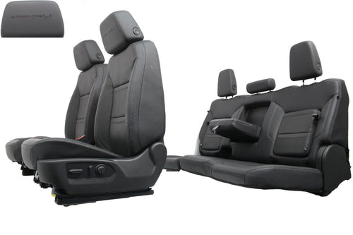 2019 - 2026 Chevy Silverado GMC Sierra Denali Seat Set, Crew Cab Black Leather