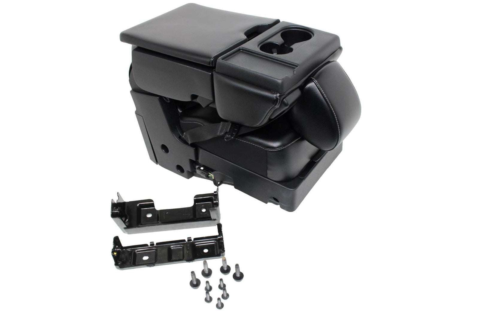 2015 - 2024 Ford F150 F250 Super Duty Jump Seat Center Console Black Leather Kit