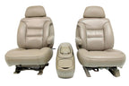 1995-2000 GMC Sierra Chevy Silverado Seats Set, Neutral Tan Leather Extended Cab